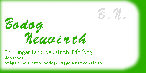 bodog neuvirth business card